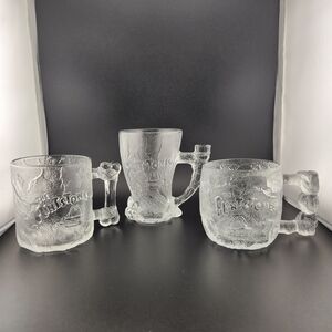 VTG. McDonald's/The Flintstones (Rocdonald's) Collab from 1993yr Glass Mug Trio.